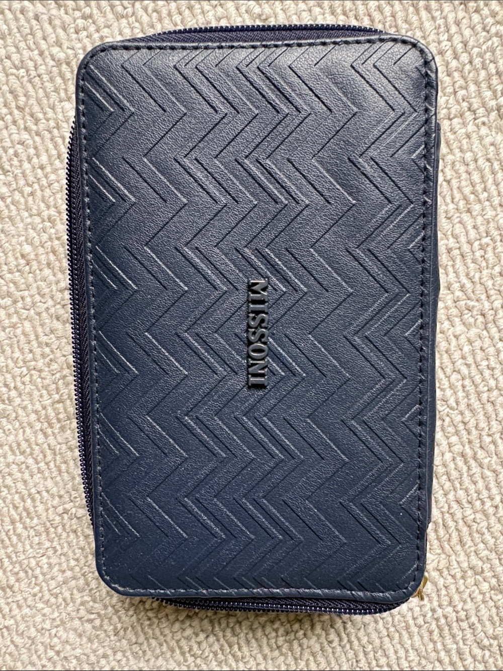 Missoni Navy Chevron Zip-Around Card Holder